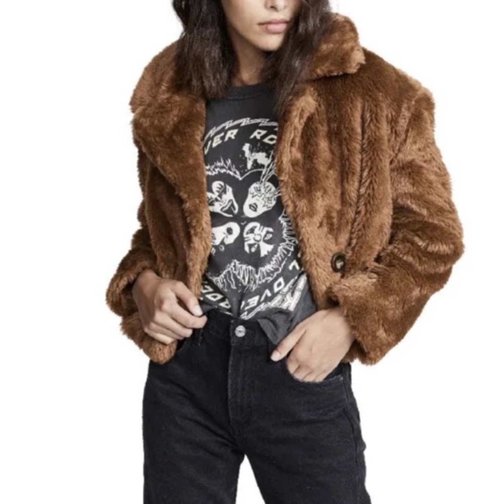 Free people faux fur jacket